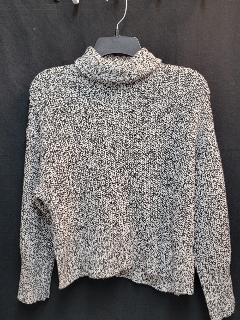 Madewell Black & White Marled Turtleneck Sweater
